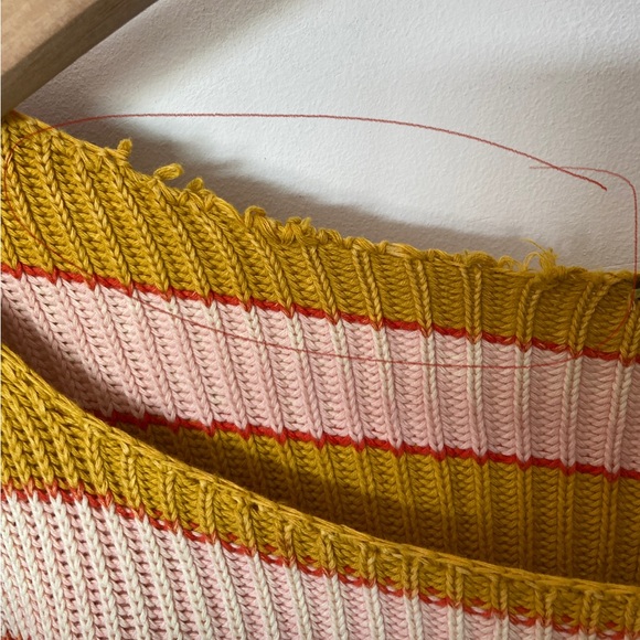 Free People Just My Stripe Sweater Sz M - Picture 8 of 9